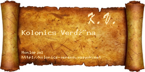 Kolonics Veréna névjegykártya